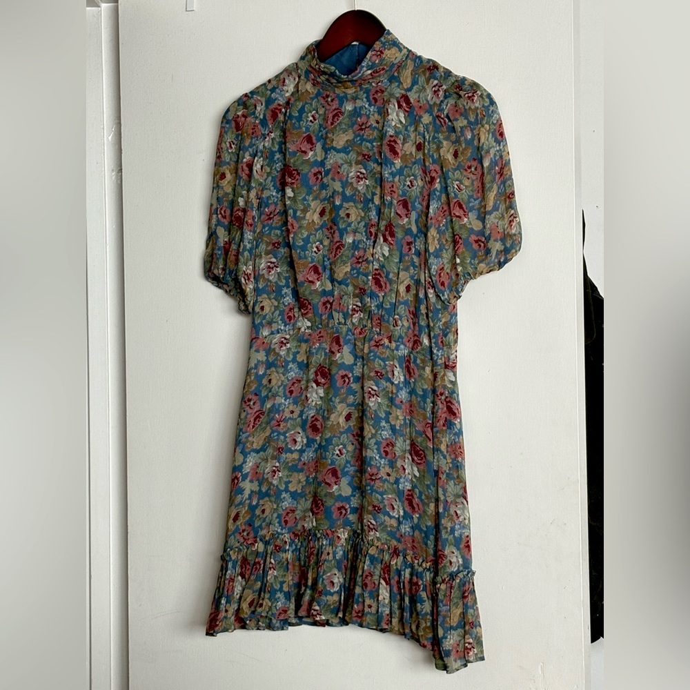 Sezane Multicolor Floral Long Sleeve Dress
